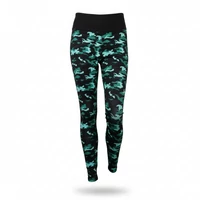 Terepmintás Fekete-Zöld Elasztikus Leggings