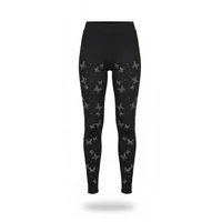 Női fekete strasszos pillangós leggings vastag