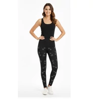 Női fekete strasszos pillangós leggings vastag