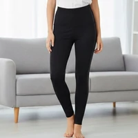 Fekete hosszú leggings strasszköves oldallal M-XXL