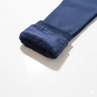 Sötétkék bundás hosszú leggings magasított derékkal M-XXL