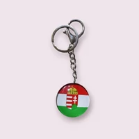 Magyar zászlós kulcstartó üveg borítással