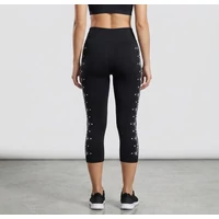 fekete női edző leggings testhezálló fazon