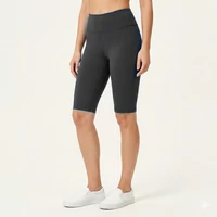 Fekete női capri leggings rugalmas pamut anyagból