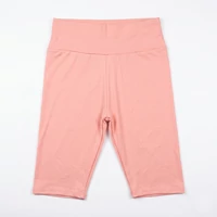 Női rózsaszín pamut capri leggings magasított derékkal