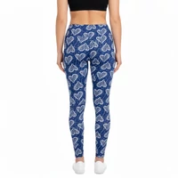 Plüss leggings kék szívecskés mintával magas gumis derék