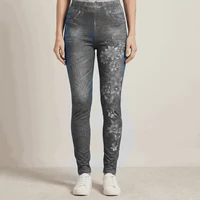 Szürke virág mintás leggings S-L