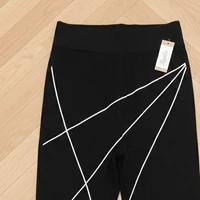 Fekete fehér csíkos leggings XL-XXXL