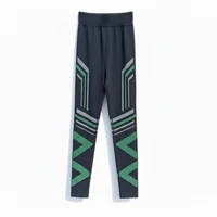 Fekete zöld csíkos leggings