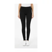 Fekete pamut sztreccs leggings magasított derékkal 8XL-9XL