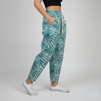 Zöld alapon fehér pöttyös lenge női nadrág 3XL-4XL