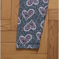 Plüss magas derekú leggings rózsaszín szívecskés XL-XXL