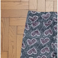 Plüss magas derekú leggings rózsaszín szívecskés XL-XXL