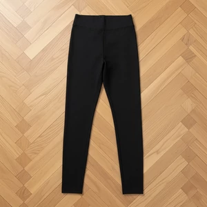 Fekete pamut sztreccs leggings magasított derékkal