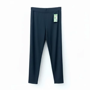 Fekete pamut sztreccs leggings magasított derékkal