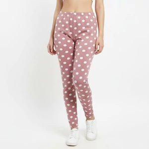 Rózsaszín pöttyös leggings elasztikus anyag