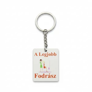 Legjobb fodrász fa kulcstartó
