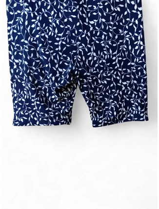 Divatos sötétkék leggings levelekkel