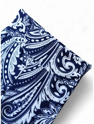 Sötétkék női capri leggings fehér mintával