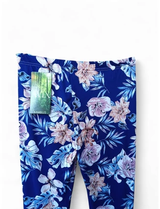 Elasztikus női halász leggings virágos mintával