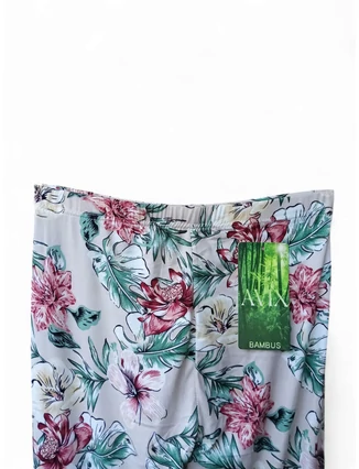 Elasztikus anyagú nyári leggings virágmintával