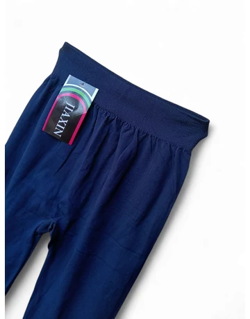 Sötétkék női alakformáló capri leggings elasztikus anyagból M-L