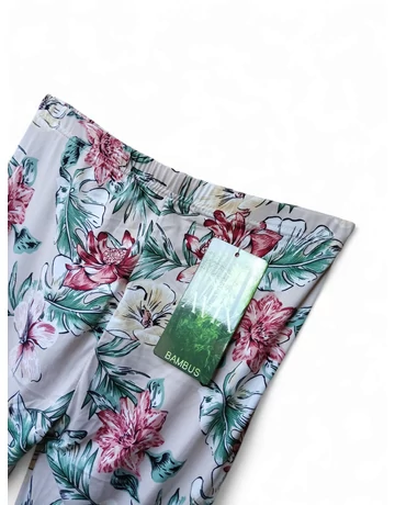 Capri halász leggings gumis derékkal és virágmintával S-M