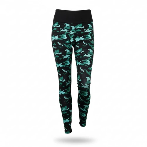 Terepmintás Fekete-Zöld Elasztikus Leggings
