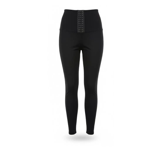 Fekete magas derék leggings állítható hasszorítóval S-M