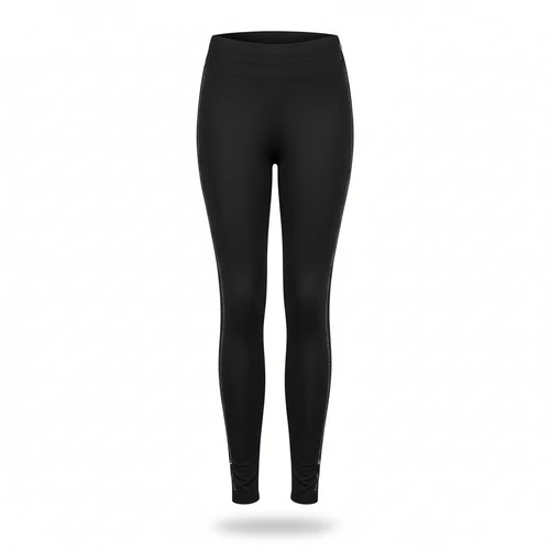Fekete hosszú leggings strasszköves oldallal M-XXL