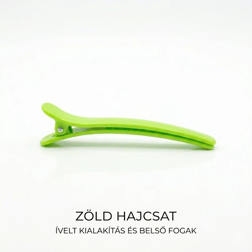 Zöld 9 cm-es hajcsat