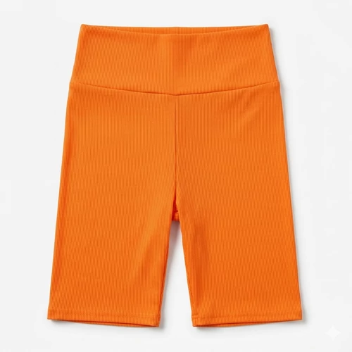 narancssárga női sport short magas derekú bordázott