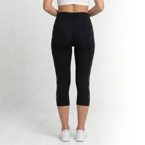 Capri leggings szívecskés love mintával alakformáló-Fekete-S-M