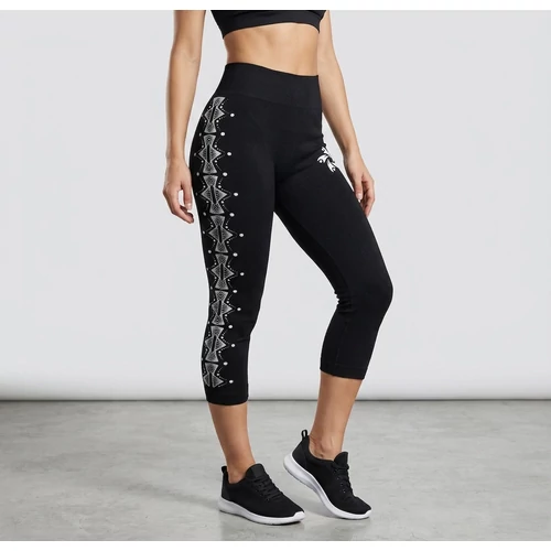 rugalmas női fitness leggings oldal mintás kivitel