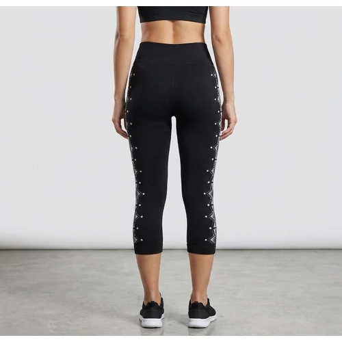 fekete női edző leggings testhezálló fazon