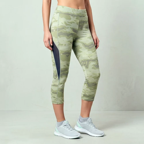 Terep mintás alakformáló női leggings Zöld M-L