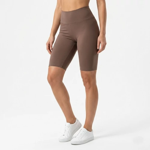 Barna női capri leggings rugalmas pamut anyagból