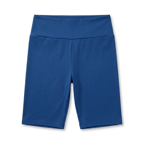 Női kék pamut capri leggings magasított derékkal