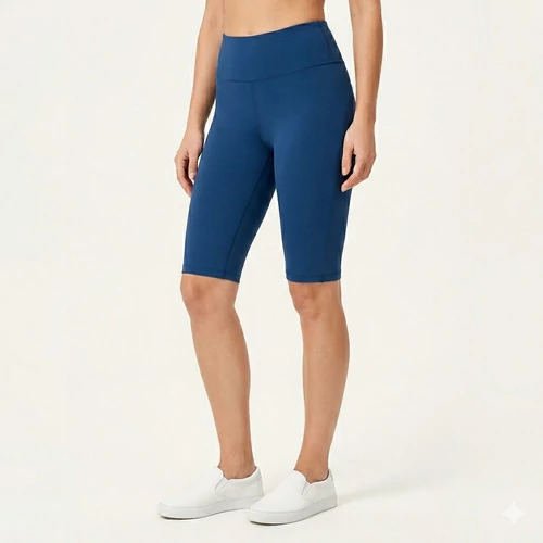 Kék női capri leggings rugalmas pamut anyagból