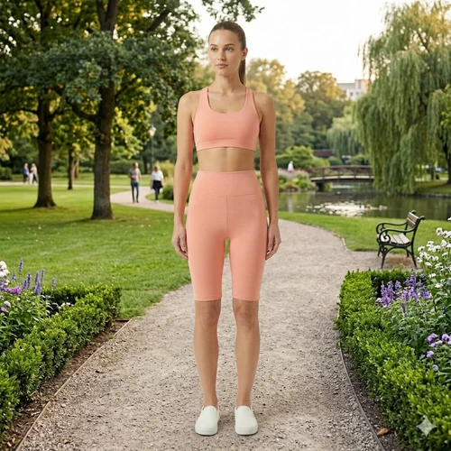 Rugalmas rózsaszín női capri leggings kényelmes kialakítással