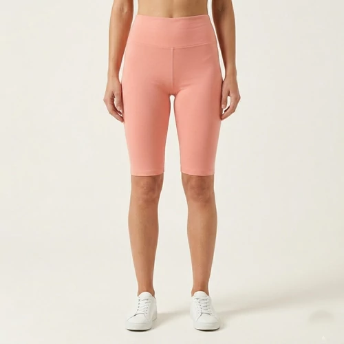 Rózsaszín női capri leggings rugalmas pamut anyagból