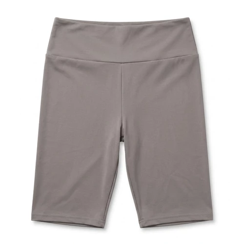 Női szürke pamut capri leggings magasított derékkal