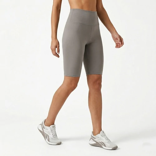 Szürke női capri leggings rugalmas pamut anyagból