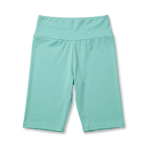 Női zöld pamut capri leggings magasított derékkal