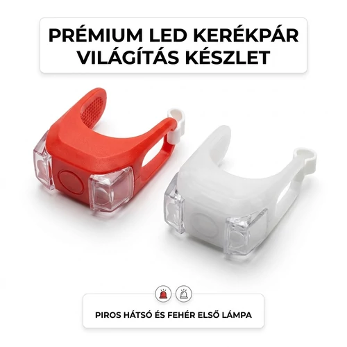 Szilikon bicikli villogó fehér és sárga 2 db