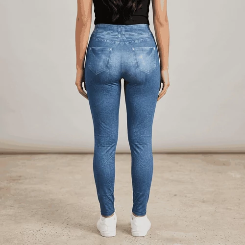 Kék virág mintás leggings S-L