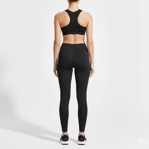 Fekete zöld csíkos leggings