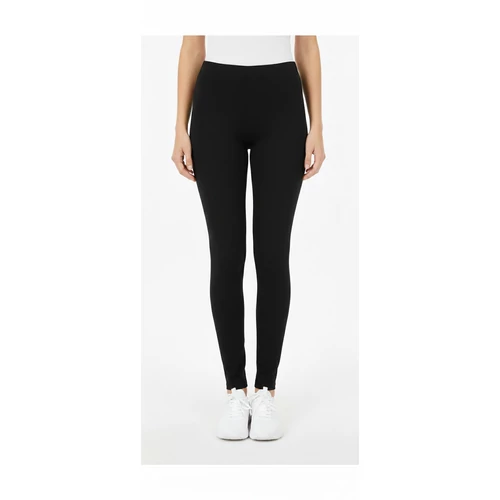 Fekete pamut sztreccs leggings magasított derékkal 8XL-9XL