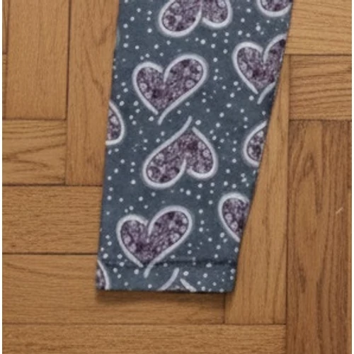 Plüss magas derekú leggings rózsaszín szívecskés XL-XXL