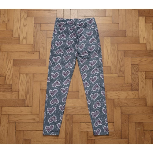Plüss magasderekű rózsaszín szívecskés leggings
